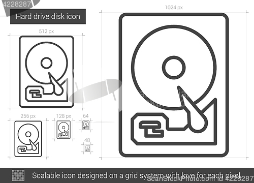 Image of Hard drive disk line icon.