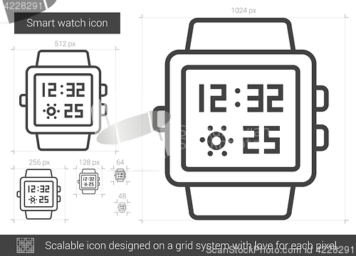 Image of Smart watch line icon.