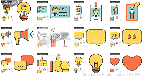 Image of Human resources line icon set.