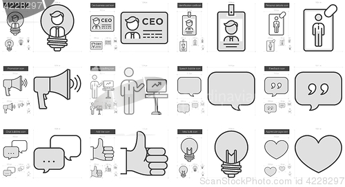 Image of Human resources line icon set.