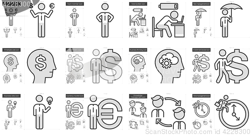 Image of Business line icon set.