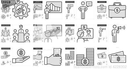Image of Business line icon set.