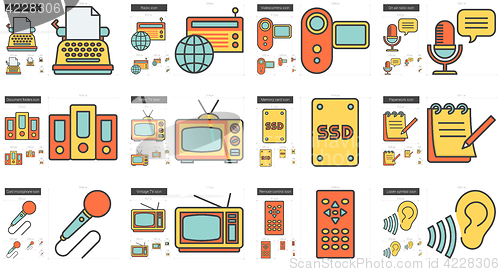 Image of Journalism line icon set.