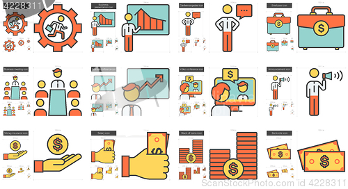Image of Business line icon set.