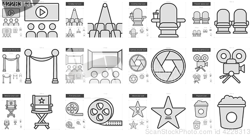 Image of Cinema line icon set.