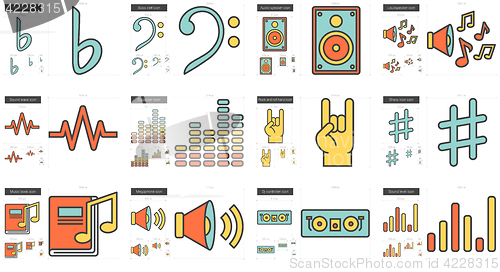 Image of Music line icon set.