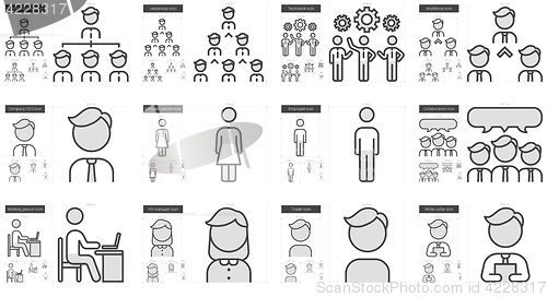 Image of Human resources line icon set.