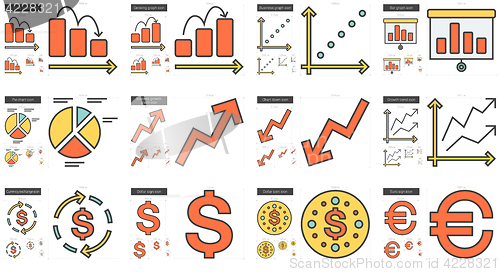 Image of Business line icon set.