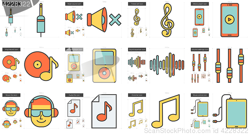 Image of Music line icon set.