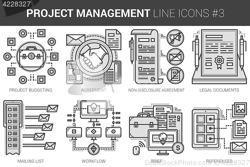 Image of Project management line icon set.