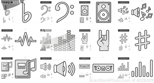 Image of Music line icon set.