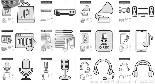 Image of Music line icon set.