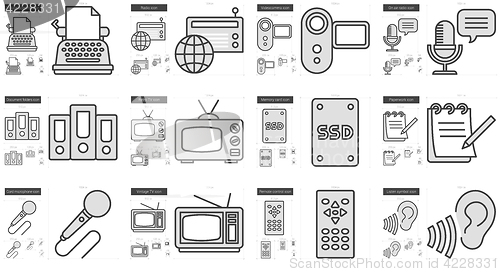 Image of Journalism line icon set.