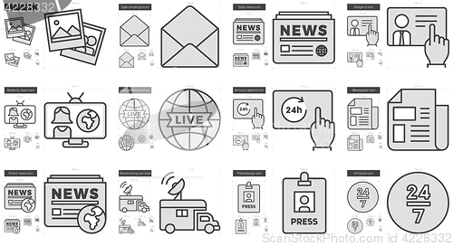 Image of Journalism line icon set.