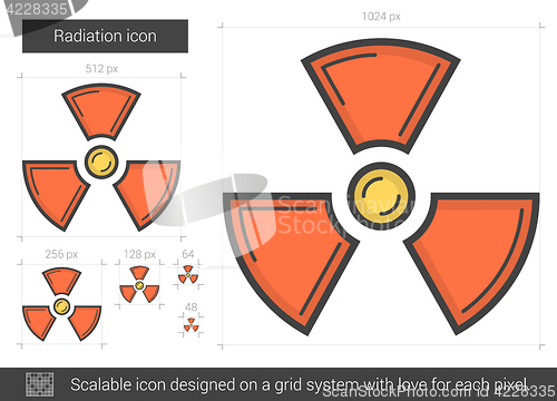 Image of Radiation line icon.