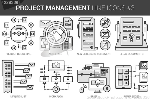 Image of Project management line icon set.