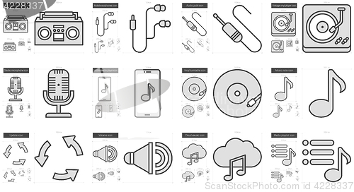 Image of Music line icon set.