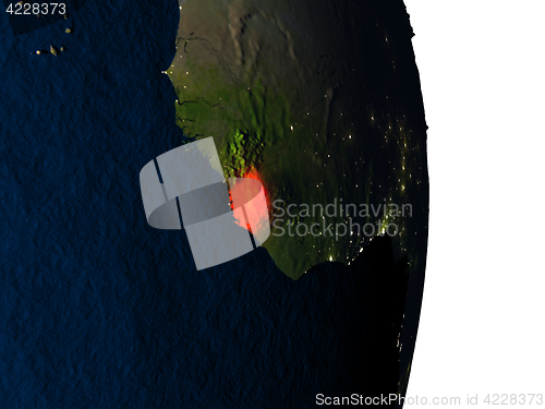 Image of Sierra Leone from space during dusk