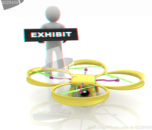 Image of Drone, quadrocopter, with photo camera at the technical exhibiti