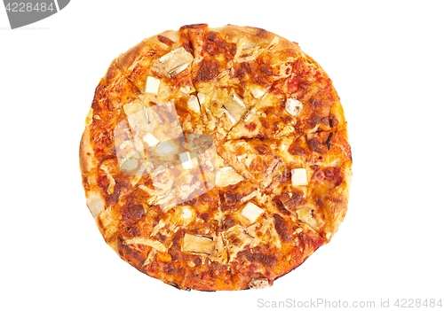 Image of Whole pizza on white