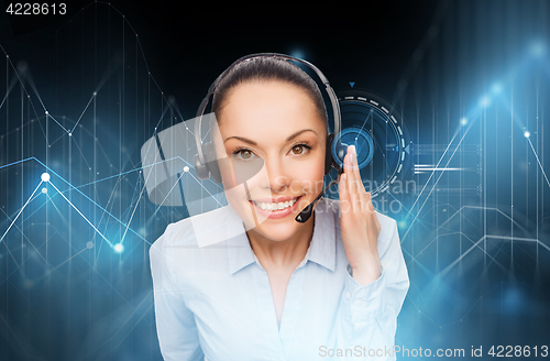 Image of female helpline operator with headset