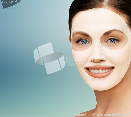 Image of close up of woman with collagen facial mask