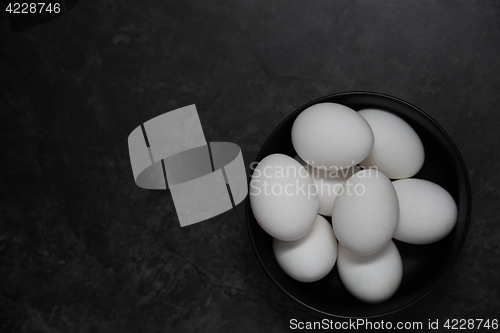 Image of Chicken eggs in a bowl