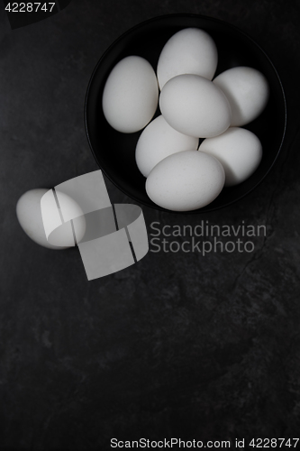 Image of Chicken eggs in a bowl