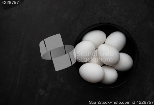 Image of Chicken eggs in a bowl