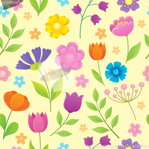 Image of Stylized flowers seamless background 1