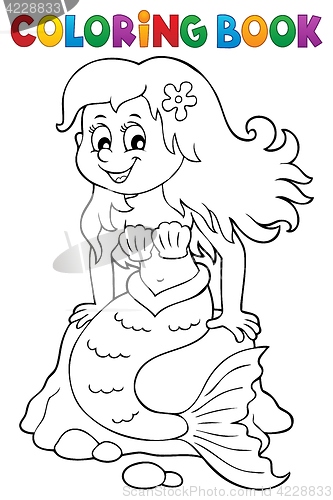 Image of Coloring book mermaid topic 3