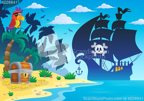 Image of Pirate vessel silhouette theme 4