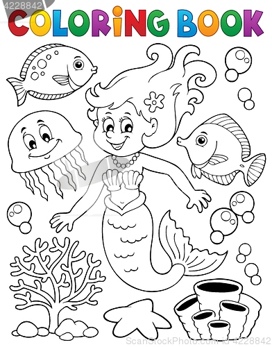 Image of Coloring book mermaid topic 2