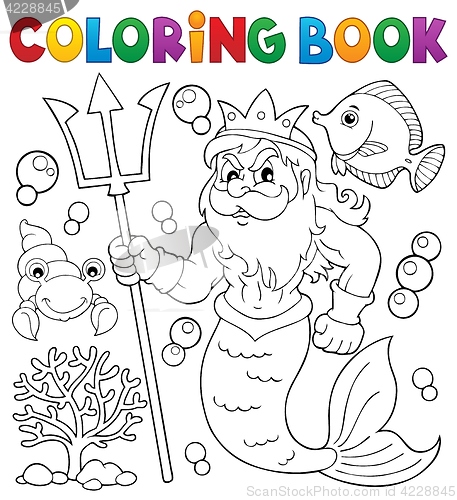 Image of Coloring book Poseidon theme 1