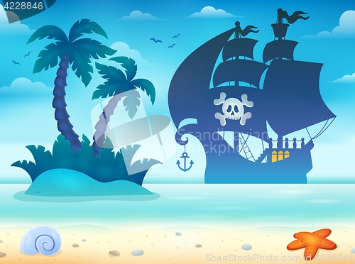 Image of Pirate vessel silhouette theme 2