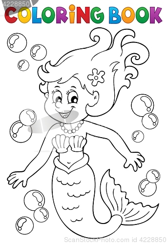 Image of Coloring book mermaid topic 1
