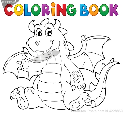 Image of Coloring book dragon theme image 6