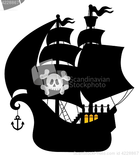 Image of Pirate vessel silhouette theme 1