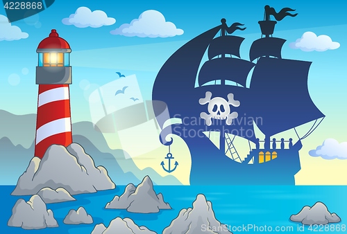 Image of Pirate vessel silhouette theme 3