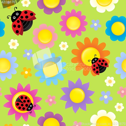 Image of Stylized flowers seamless background 5