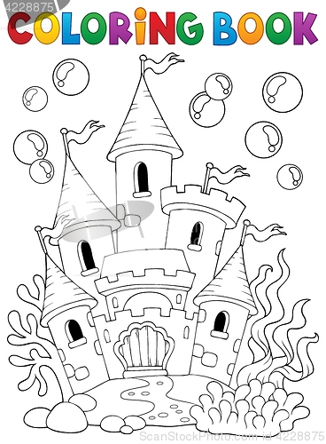 Image of Coloring book underwater castle 1