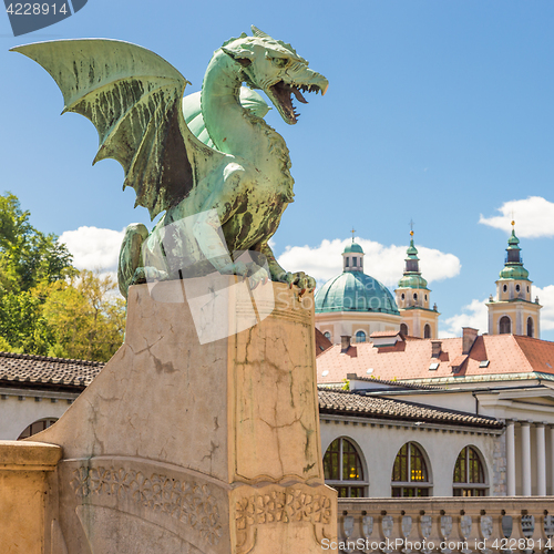 Image of Dragon bridge, Ljubljana, Slovenia, Europe.