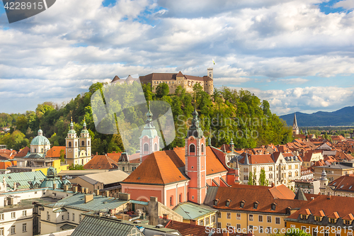 Image of Panorama of Ljubljana, Slovenia, Europe.