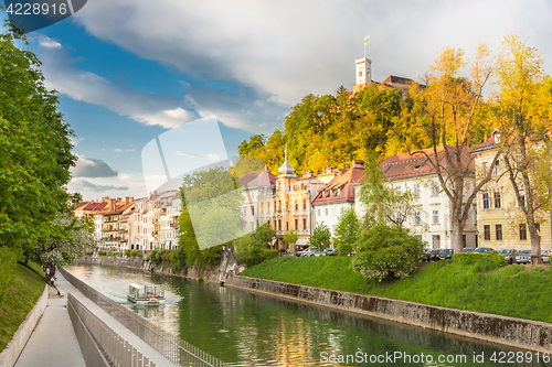 Image of Medieval houses of Ljubljana, Slovenia, Europe.