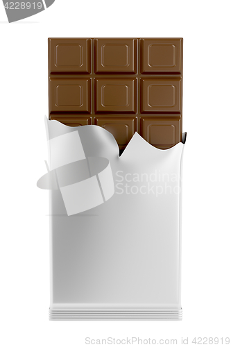 Image of Milk chocolate bar isolated on white