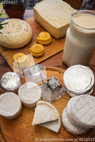 Image of Set of different cheese