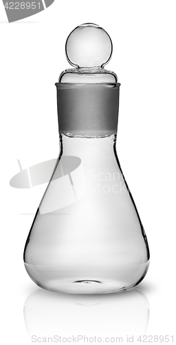 Image of Old laboratory flask with ground glass stopper