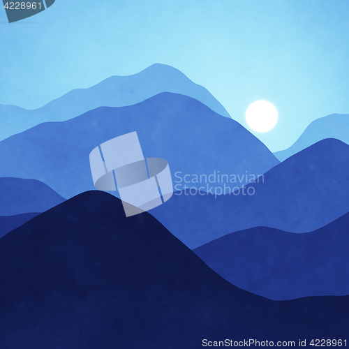 Image of blue landscape background