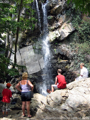 Image of Watching the water fall. Troodos mountains. Cyprus