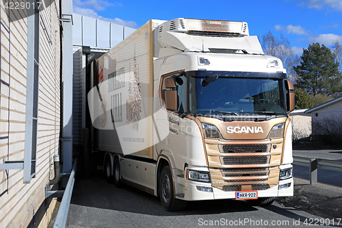 Image of Next Generation Scania Truck Unloading at Warehouse